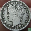 États-Unis 5 cents 1901 - Image 1