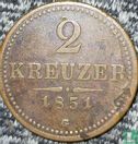 Autriche 2 kreuzer 1851 (petit G) - Image 1