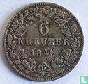 Württemberg 6 kreuzer 1846 - Afbeelding 1