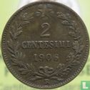 Italie 2 centesimi 1906 (6 oblique placé au centre) - Image 1