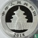 China 10 yuan 2018 (silver - colourless) "Panda" - Image 1