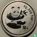 China 10 yuan 2000 (PROOF - zilver) "Panda" - Afbeelding 2