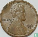 United States 1 cent 1961 (D - misstrike) - Image 1
