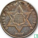 United States 3 cents 1867 (silver) - Image 1