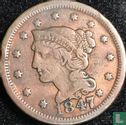 United States 1 cent 1847 (type 2) - Image 1