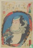 Ichikawa Ichizo III as Dekiboshi-no Sankichi, from the series Actors in Mirrors in Raised Picture Style, 1859 - Afbeelding 1