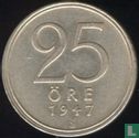 Suède 25 öre 1947 (argent, grand TS et petit crochet 7) - Image 1