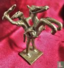 Bronze poids d'or Asante - homme à cheval - Image 1