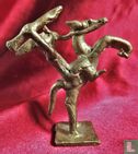 Bronze Asante goldweight - man on horse - Image 3