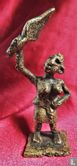Bronze Asante gold weight - woman with carpet beater - Image 1