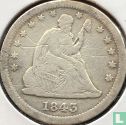 United States ¼ dollar 1843 (O) - Image 1