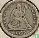 United States ¼ dollar 1843 (without letter) - Image 1