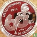 België 5 euro 2018 (PROOF - kleurloos) "60th anniversary of the Smurfs" - Afbeelding 1