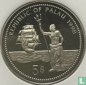 Palau 5 dollars 1998 (BE) "Marine Life Protection - Dolphin" - Image 1