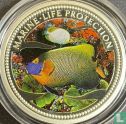 Palau 5 dollars 2001 (BE) "Marine Life Protection - Blueface angelfish & butterflyfish" - Image 2