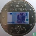 Îles Cook 1 dollar 2003 "First anniversary of the euro - 500 euro banknote" - Image 2