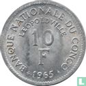 Congo-Kinshasa 10 francs 1965 (type 2) - Image 1