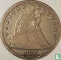United States 1 dollar 1869 (silver) - Image 1