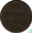 Utrecht 1 duit 1788 (copper - 17 and 88 close together, thick stripe under coat of arms) - Image 1