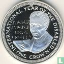 Isle of Man 1 crown 1981 (PROOF- silver) "International Year of the disabled - Louis Braille" - Image 2