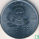 Inde 2 roupies 2009 (Mumbai) "200th anniversary Birth of Louis Braille" - Image 1