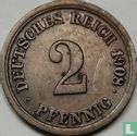 Duitse Rijk 2 pfennig 1908 (F) - Afbeelding 1