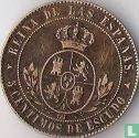 Espagne 5 centimos de escudo 1867 (étoile à 3 pointes) - Image 2