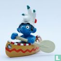 Indian smurf in canoe - Image 1