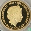 Salomonseilanden ½ dollar 2021 (PROOFLIKE - verguld) "95th Birthday of Queen Elizabeth II" - Afbeelding 1