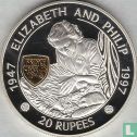Mauritius 20 rupees 1997 (PROOF) "50th anniversary Wedding of Queen Elizabeth II and Prince Philip" - Image 1