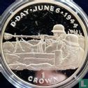 Isle of Man 1 crown 1994 (PROOF - silver) "50th anniversary of Normandy Invasion - German machine gun position" - Image 2