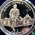 Isle of Man 1 crown 1994 (PROOF - silver) "50th anniversary of Normandy Invasion - Commandos at Sword Beach" - Image 2