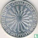 Duitsland 10 mark 1972 (G - type 1) "Summer Olympics in Munich - Spiraling symbol" - Afbeelding 1