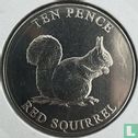 Guernsey 10 pence 2021 (kleurloos) "Red squirrel" - Afbeelding 2