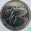 Guernsey 10 pence 2021 (kleurloos) "Hawthorn shieldbug" - Afbeelding 2