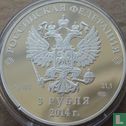 Rusland 3 roebels 2014 (PROOF) "Winter Olympics in Sochi - Cross-country skiing" - Afbeelding 1