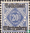 Opdruk "Volksstaat Württemberg" - Afbeelding 1