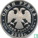 Russia 1 ruble 2003 (PROOF) "Komandorsky blue fox" - Image 1