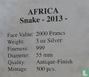 Gabon 2000 francs 2013 (kleurloos) "Snake" - Afbeelding 3
