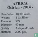 Gabon 1000 francs 2014 (colourless) "Ostrich" - Image 3