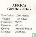 Gabun 1000 Franc 2016 (ungefärbte) "Giraffe" - Bild 3