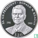 Liberia 20 dollars 2000 (PROOF) "Ronald W. Reagan" - Image 2