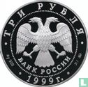 Russie 3 roubles 1999 (BE - type 2) "200th anniversary Birth of Alexander Sergeyevich Pushkin" - Image 1
