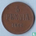 Finland 5 penniä 1866 (type 2) - Afbeelding 1