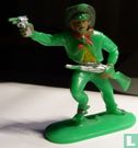 Cowboy avec fusil et revolver prêt (vert) - Image 1