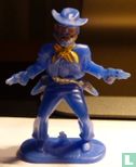 Cowboy avec 2 revolvers tirant de la hanche (bleu) - Image 1