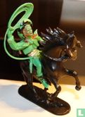 Cowboy te paard met lasso (groen) - Afbeelding 3