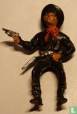 Cowboy on horseback with revolver (black) - Image 1