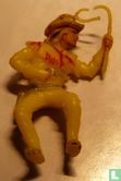 Cowboy mit Peitsche und Revolver zu Pferd (gelb) - Bild 1