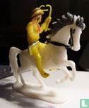 Cowboy avec fouet et revolver à cheval (jaune) - Image 3